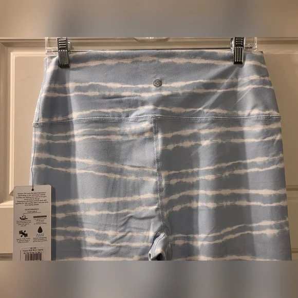 Scorpio Sol High Waisted Sky Blue Striped Tie Dye Leggings Size L - Picture 4 of 6